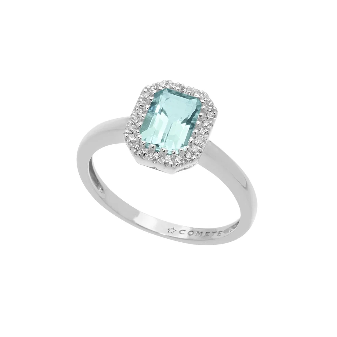 Anello Comete Gioielli con acquamarina taglio ottagonale ANQ 311
