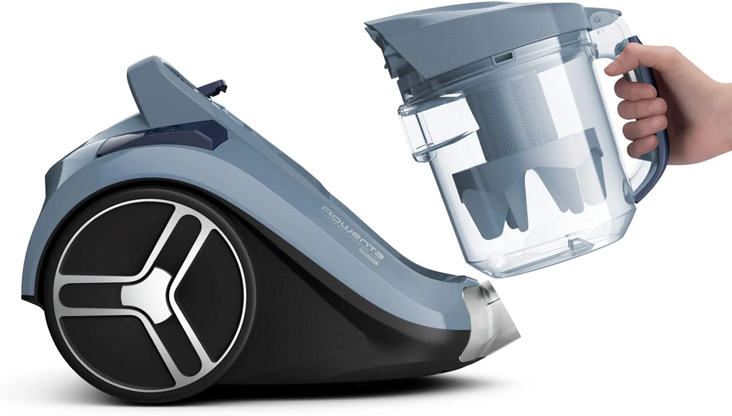 Rowenta RO4825 zakloze stofzuiger Compact Power XXL | 550 watt | 2,5L stofreservoir | Compact & stil | Extreme zuigkracht | Zeer effici?nte zuigmond | Zwart/Grijs