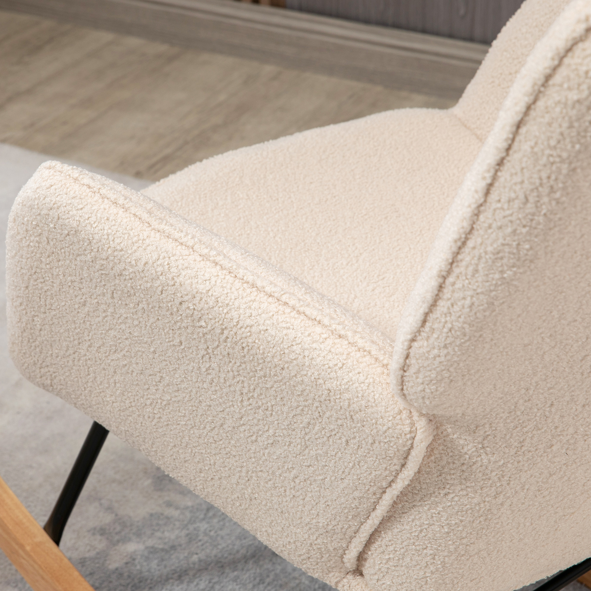 schommelstoel accentstoel tot 120 kg, polyester, beige