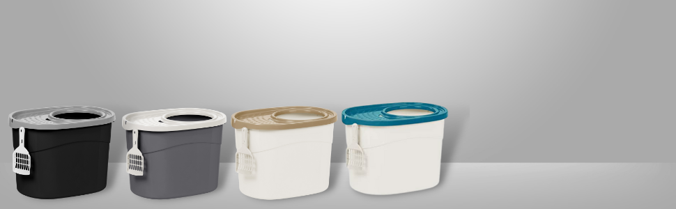 Lettiera per gatti con coperchio a fori - Top Entry Cat Litter Box TECL-20