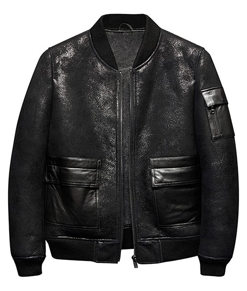 Men’s Black Flight Bomber Leather Jacket