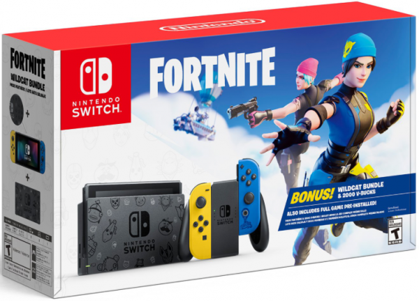 Nintendo Switch Console Fortnite Wildcat Bundle Edition with Exclusive Joy-Cons & 2000 V-Bucks