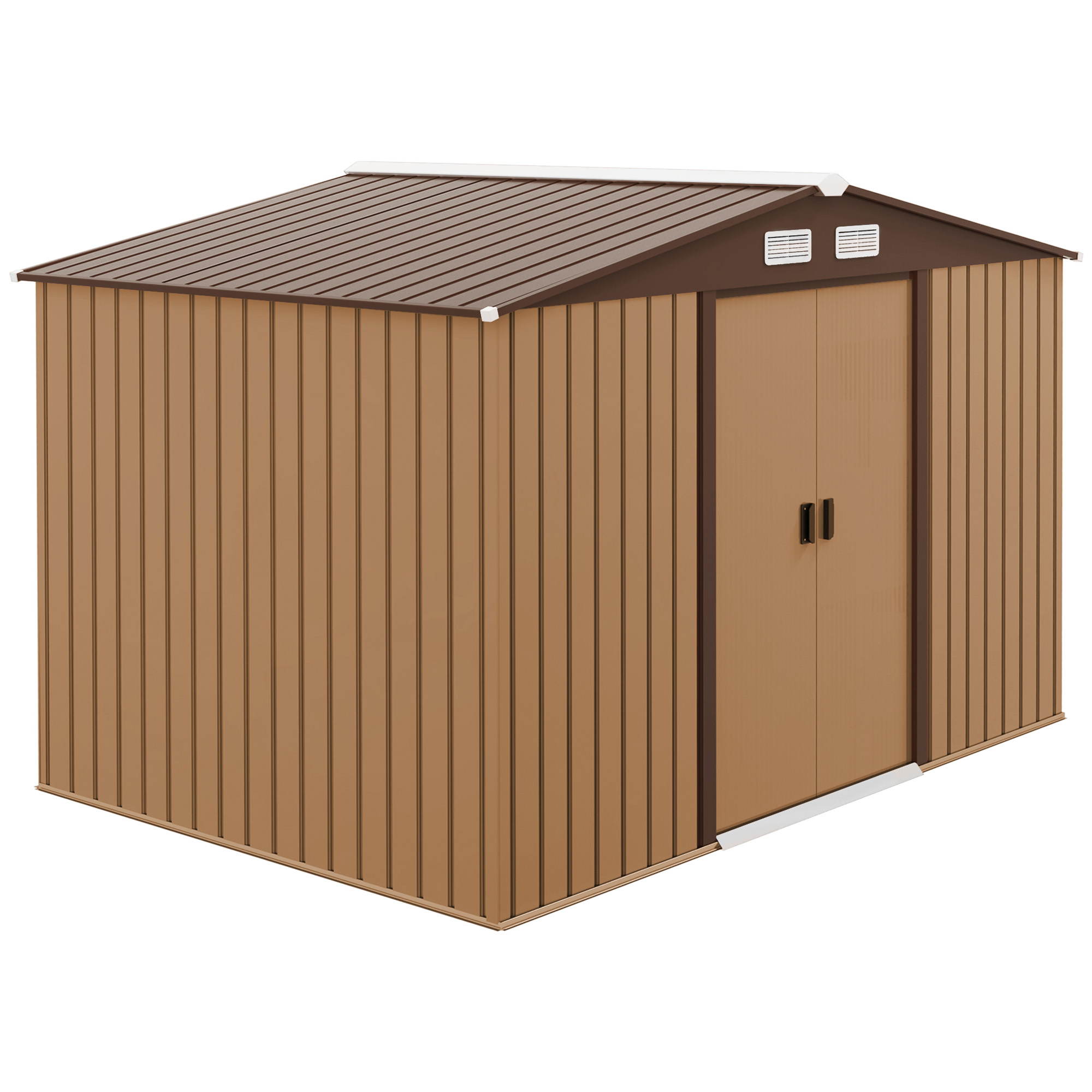 gereedschapsschuur met fundering gereedschapsschuur tuinschuur tuinschuur metaal geel 277 x 195 x 192 cm