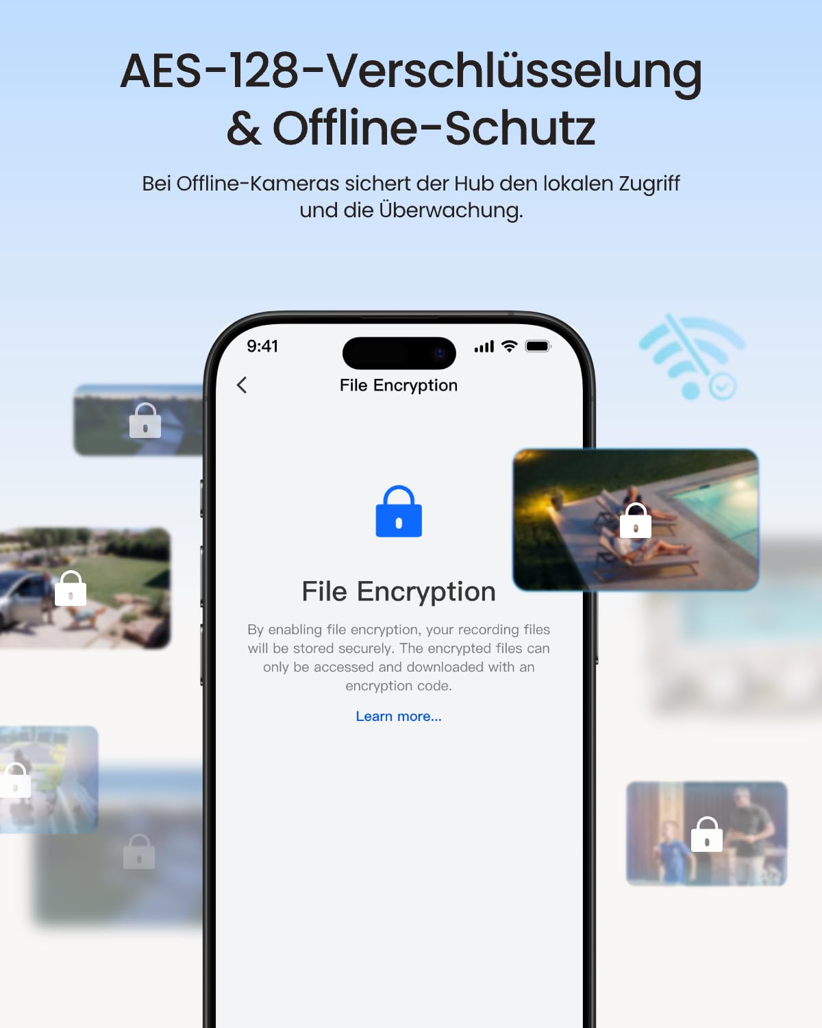 Lokaler Überwachungsspeicher für bis zu 12 Kameras, unterstützt 16TB HDD und 512GB SD-Karte, AES-128-Verschlüsselung, Wi-Fi 6, HDMI, ohne Festplatte