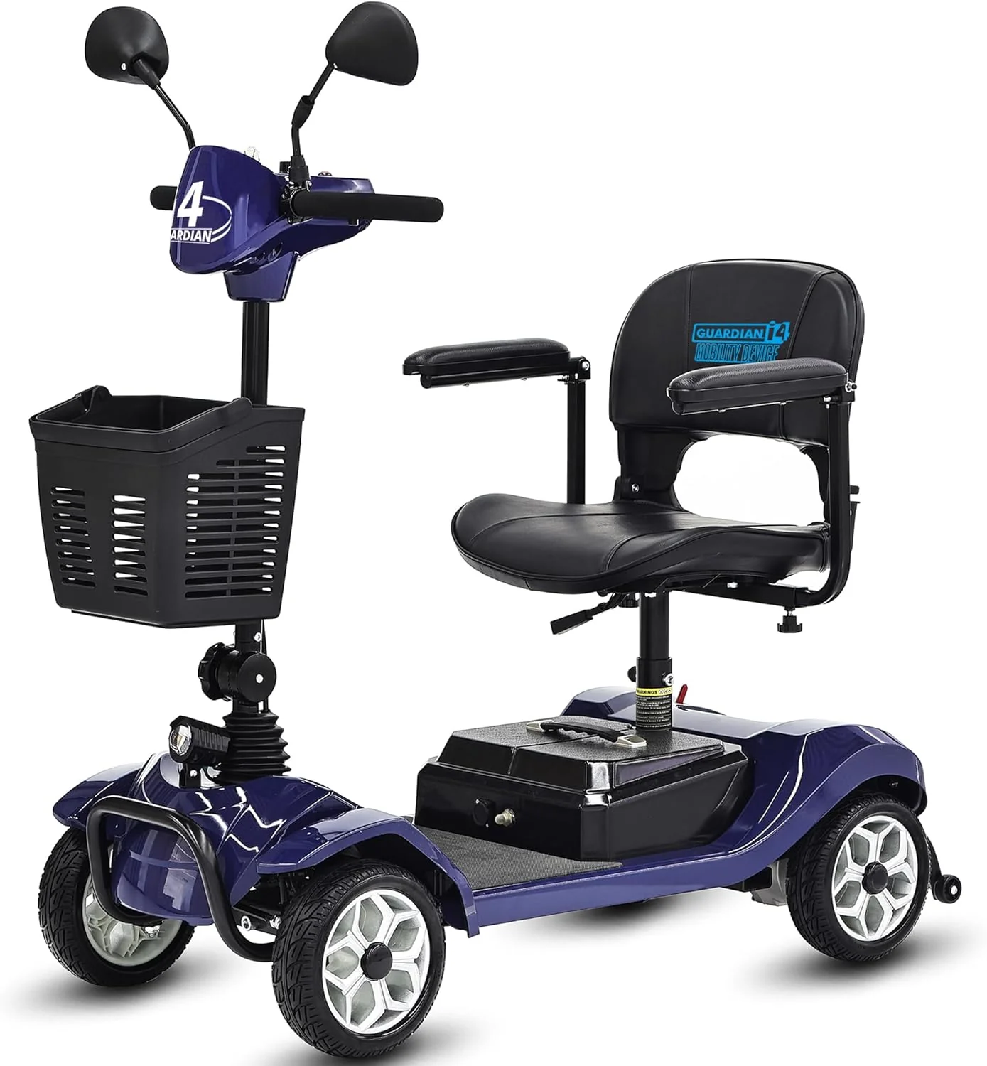 2025 Elektrische mobiliteitsscooter met 4 wielen voor volwassenen en senioren C Compact, krachtig model met langeafstandsaccu en achteruitkijkspiegels