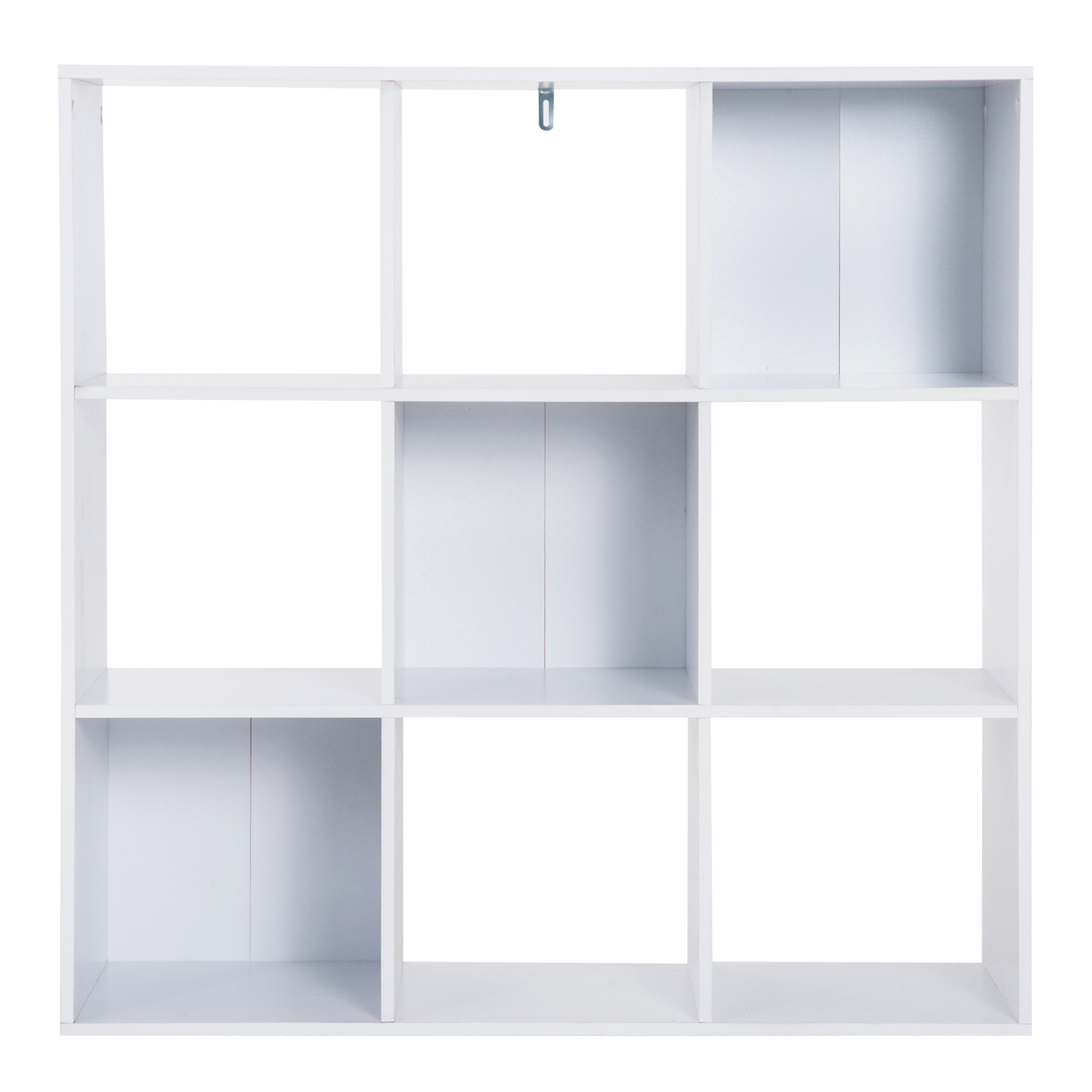 HOMCOM Weißes Bücherregal für Zuhause und Büro, Modernes Regal mit 9 Holzfächern, 91x29,5x91cm