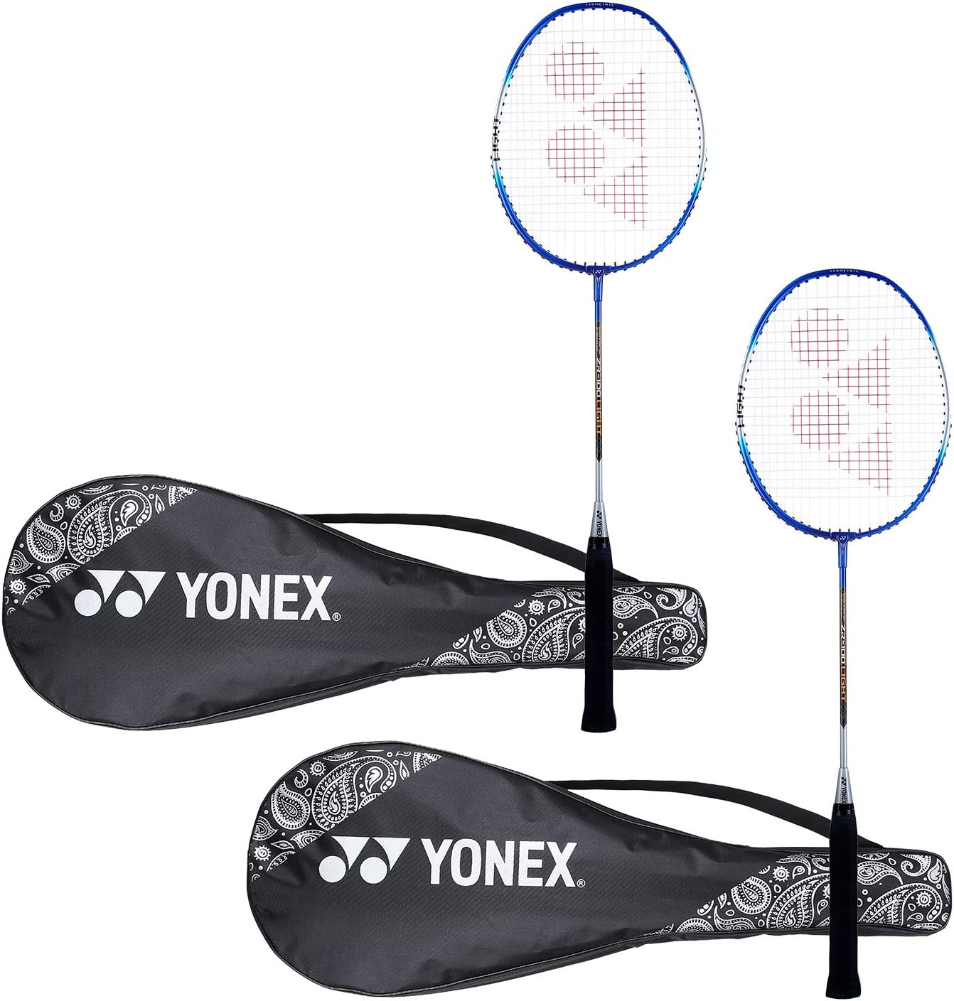 Yonex ZR 100 - Racchetta da badminton leggera in alluminio con copertura completa, set da 2 pezzi, prodotta in India