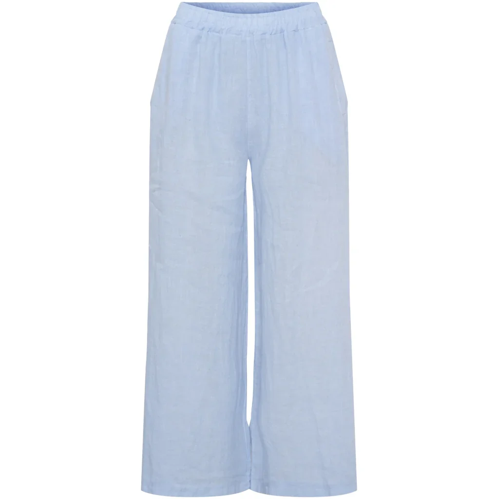 Sky Blue Linen Trousers with Pockets by Marta Du Chateau