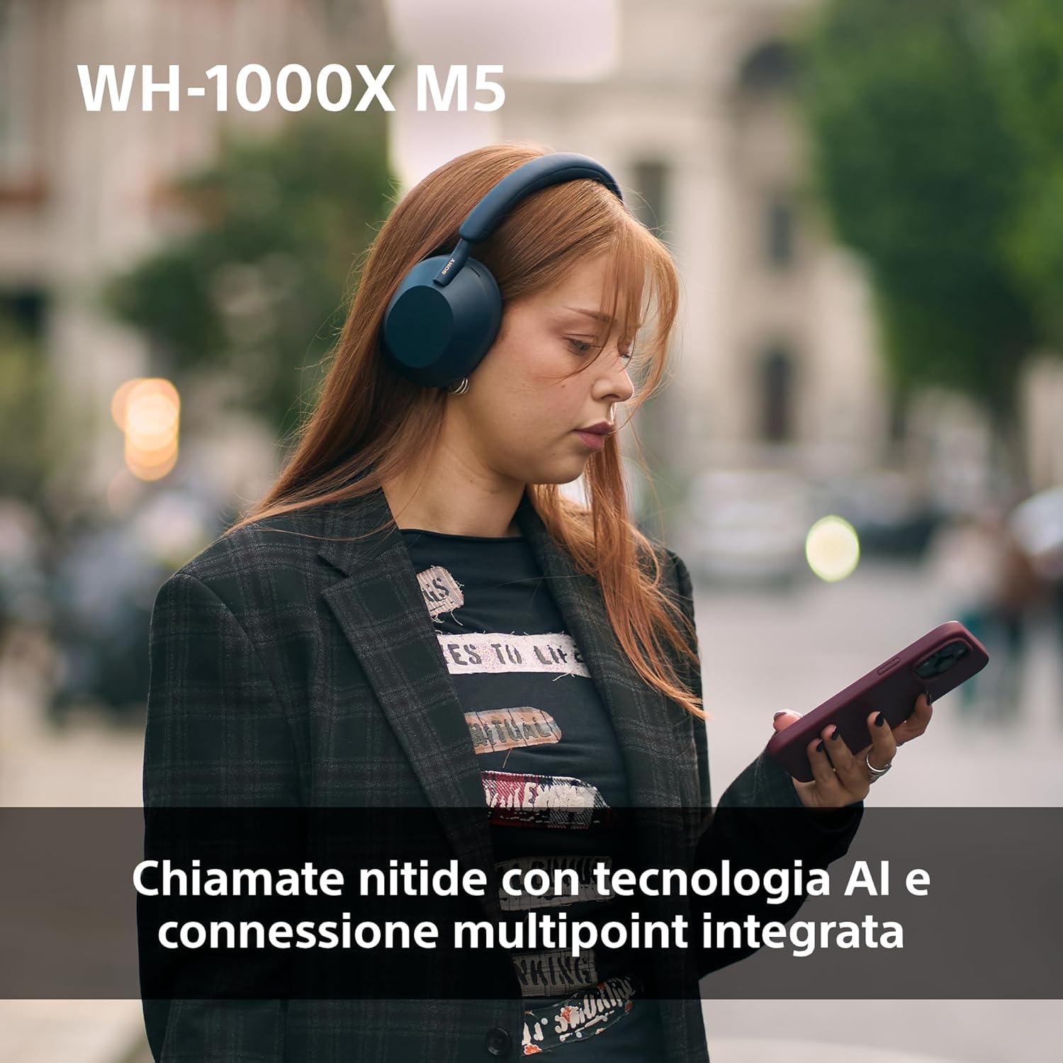 WH-1000XM5 Custodia Rigida | Cuffie Wireless Premium con Cancellazione del Rumore, Bluetooth, Chiamate Chiare,Hi-Res Audio, Fino a 30 Ore di Autonomia, Compatibili con iOS e Android – Black