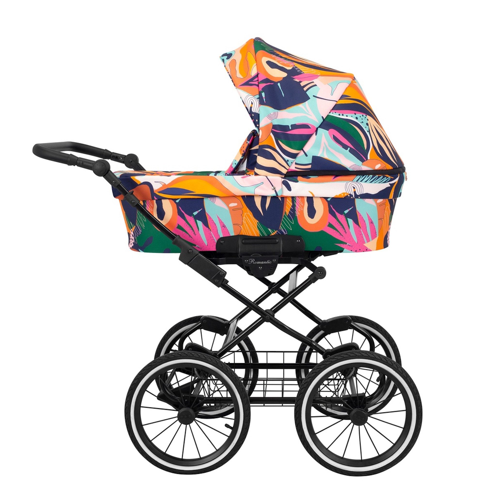 Kombi-Kinderwagen Romantic 2 in1 Kinderwagen mit AIR Wheels und schwarzem Rahmen