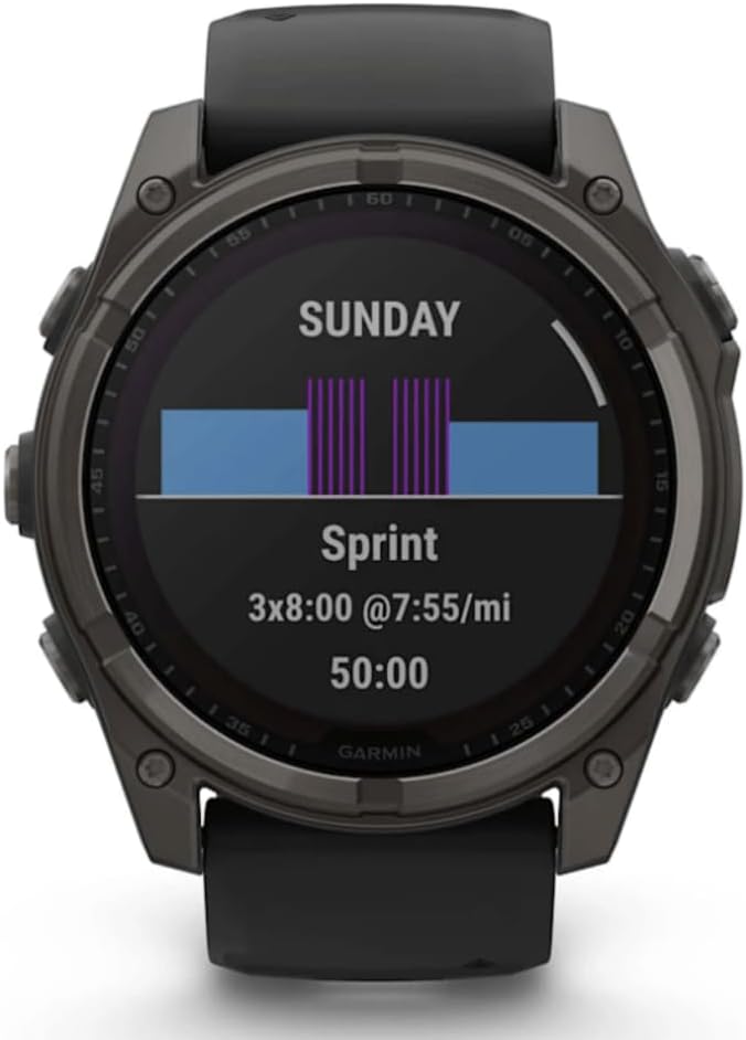 Solar Charging Smartwatch Fenix 8-51 MM | Touchscreen Multiband GPS-Uhr mit bis zu 48 Tagen Akkulaufzeit im Smartwatch-Modus | Eingebaute LED-Taschenlampe, Lautsprecher und Mikrofon