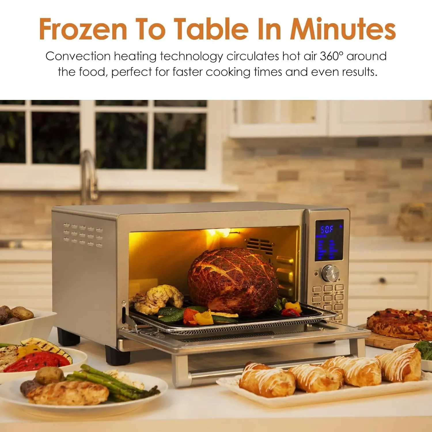 Air Fryer Toaster Smart Oven, 12 in 1 Countertop Grill/Griddle Combo, 30 Qt XL Capacity