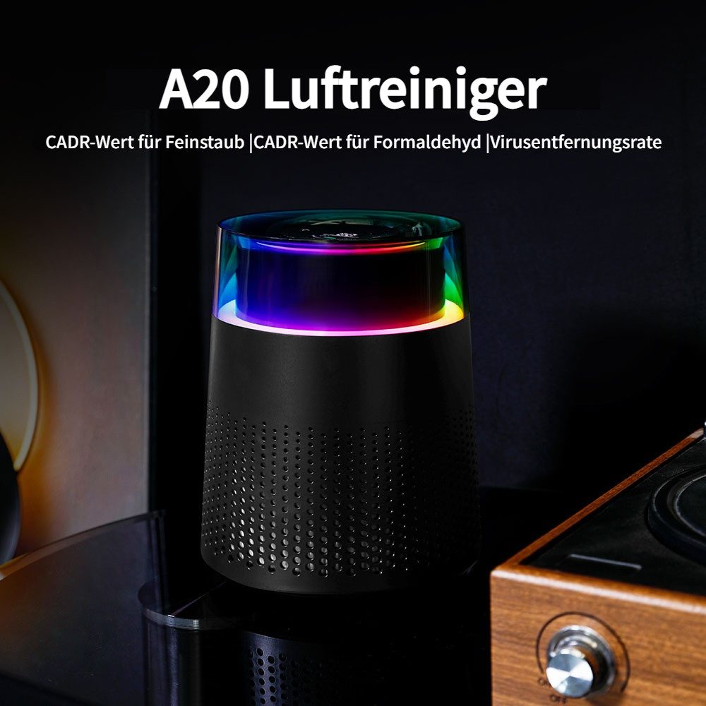 Luftreiniger mit H13 HEPA Filter & Ionisator gegen Pollen & Staub