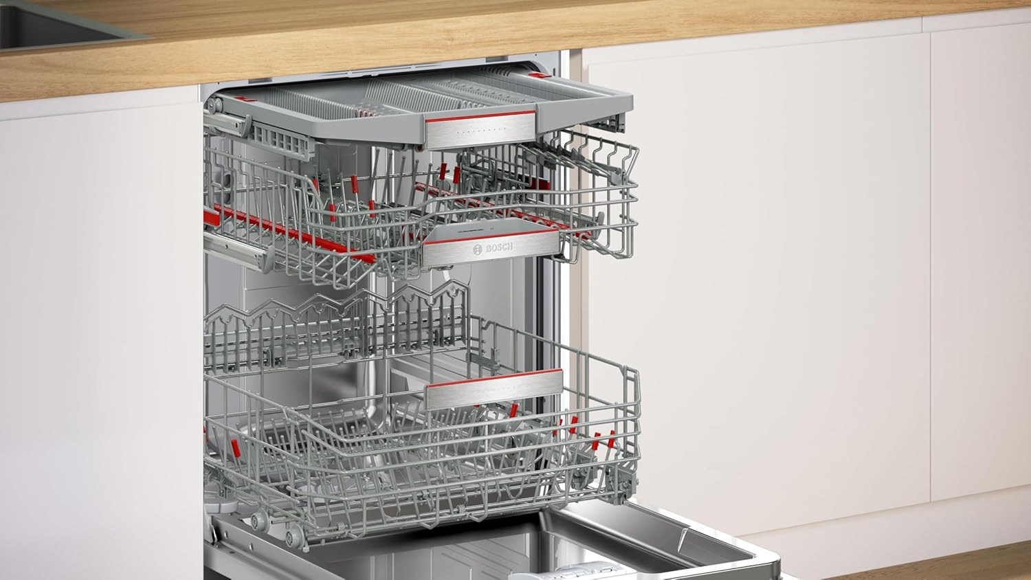 Bosch Elettrodomestici SMV2HVX02E Serie 2, Lavastoviglie da incasso a scomparsa totale, Home Connect, Diagnostica da remoto, Assistente al lavaggio, Programma Preferito, InfoLight, 3 cestello, 60 cm