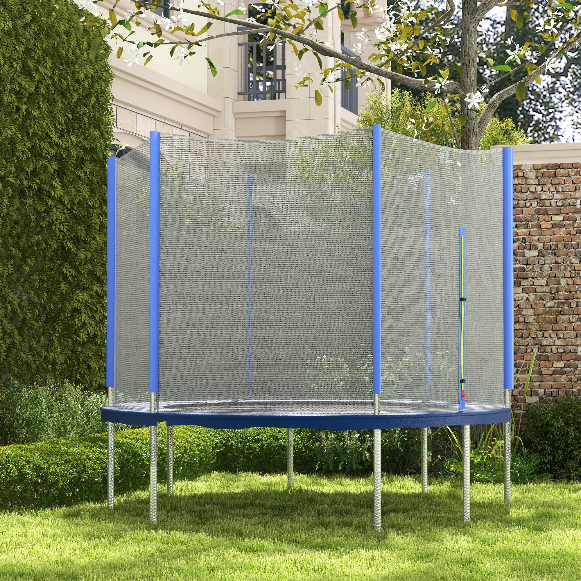SPORTNOW Ersatznetz für Trampoline, Sicherheitsnetz mit 1 Reißverschlusstür für Trampoline Ø 244 cm und 6 Pfosten