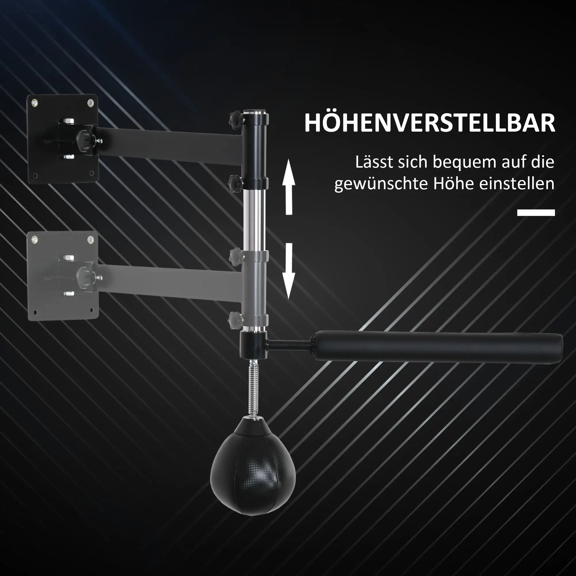 HOMCOM Boxgestell Punchingball in hoogte verstelbaar wandmontage