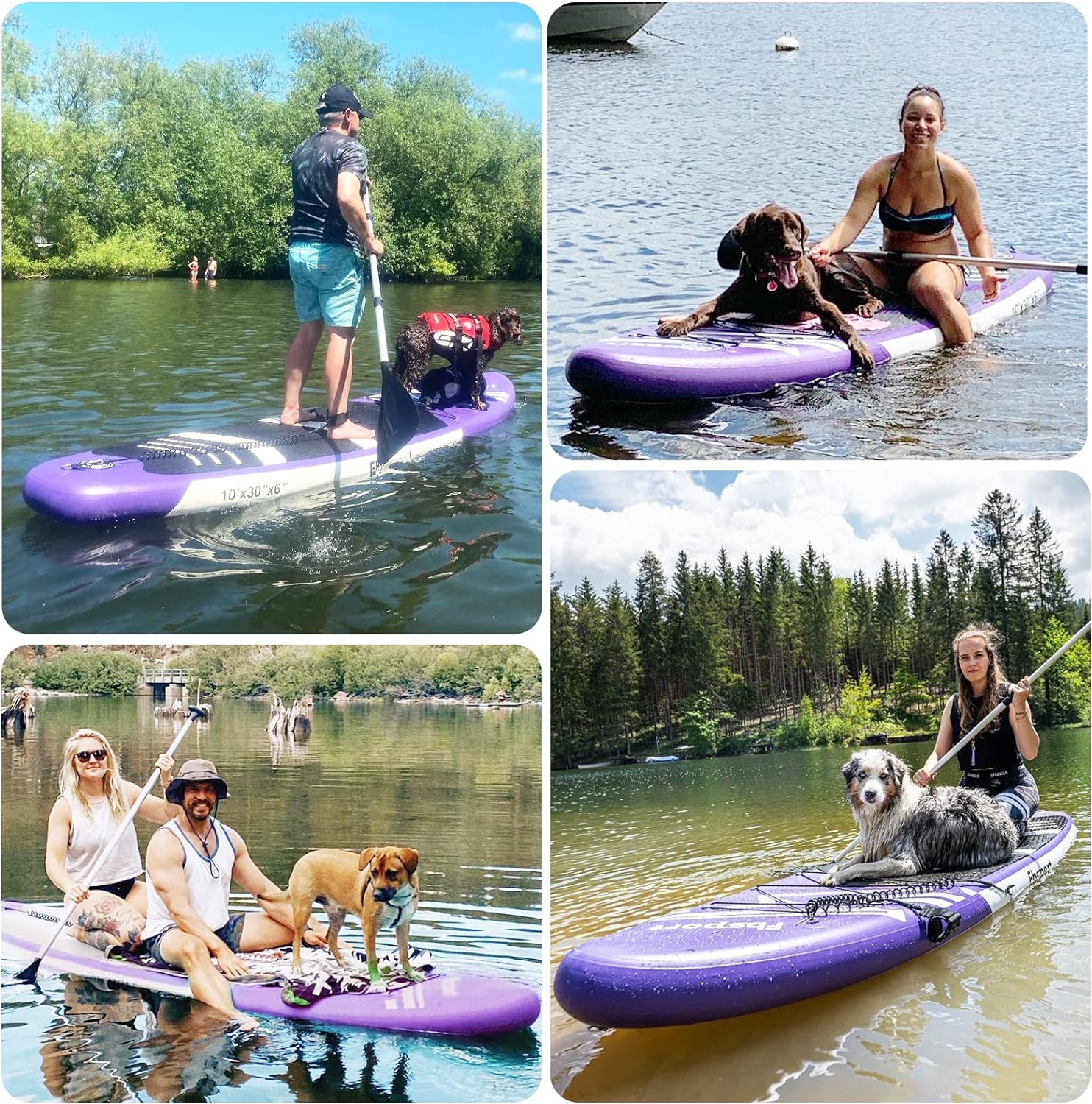 Premium-Stand-Up-Paddle-Board, Yoga-Board mit strapazierfähigem SUP-Zubehör und Tragetasche | Breiter Stand, Surf-Kontrolle, rutschfestes Deck, Leine, Paddel und Pumpe für Jugendliche und Erwachsene
