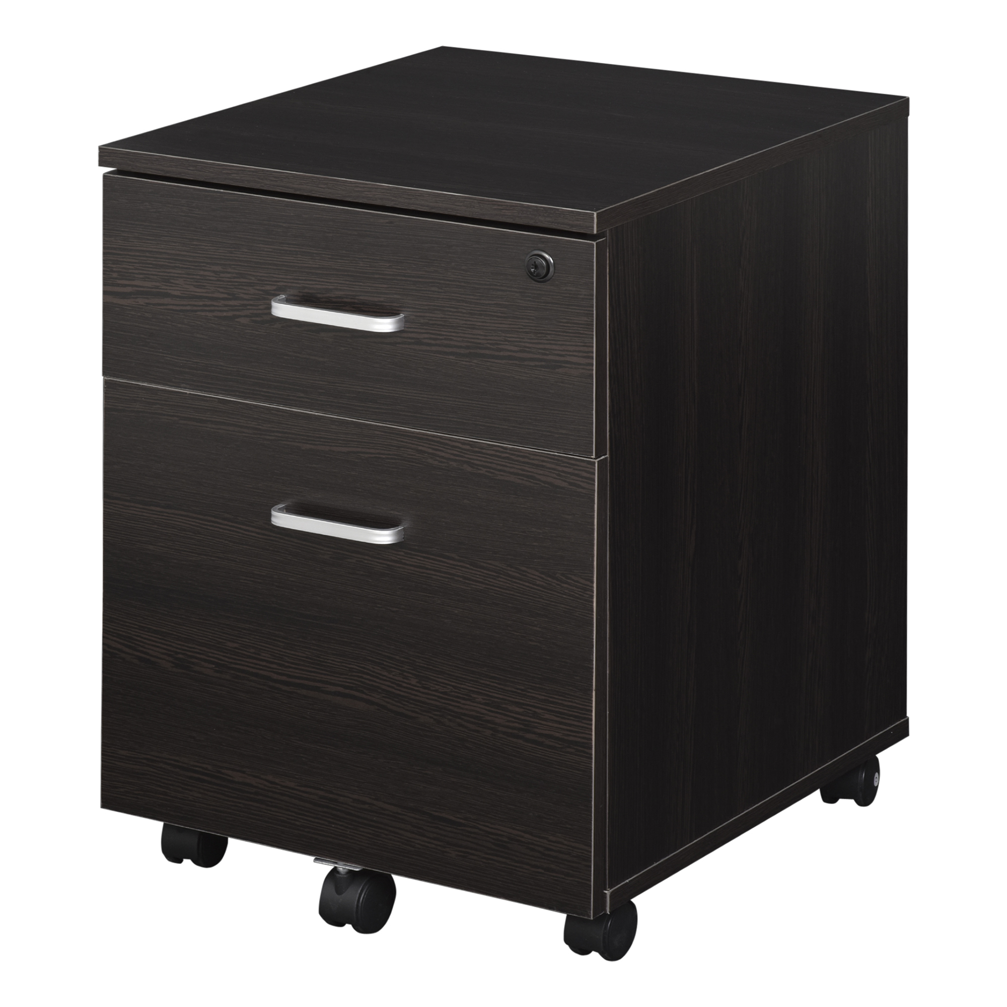 Vinsetto Büroschublade Schubladenschrank für Schreibtisch aus Holz, 2 Schubladen, Schloss mit 2 Schlüsseln, Schwarz, 40x45x55,6cm