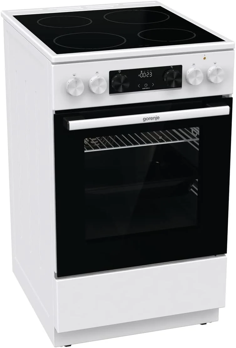 Gorenje GEC5C 41 WG Elektro-Standherd mit Glaskeramik-Kochfeld / 50 cm / 70 Liter/GentleClose/Schnellaufheizung/Pizzamodus