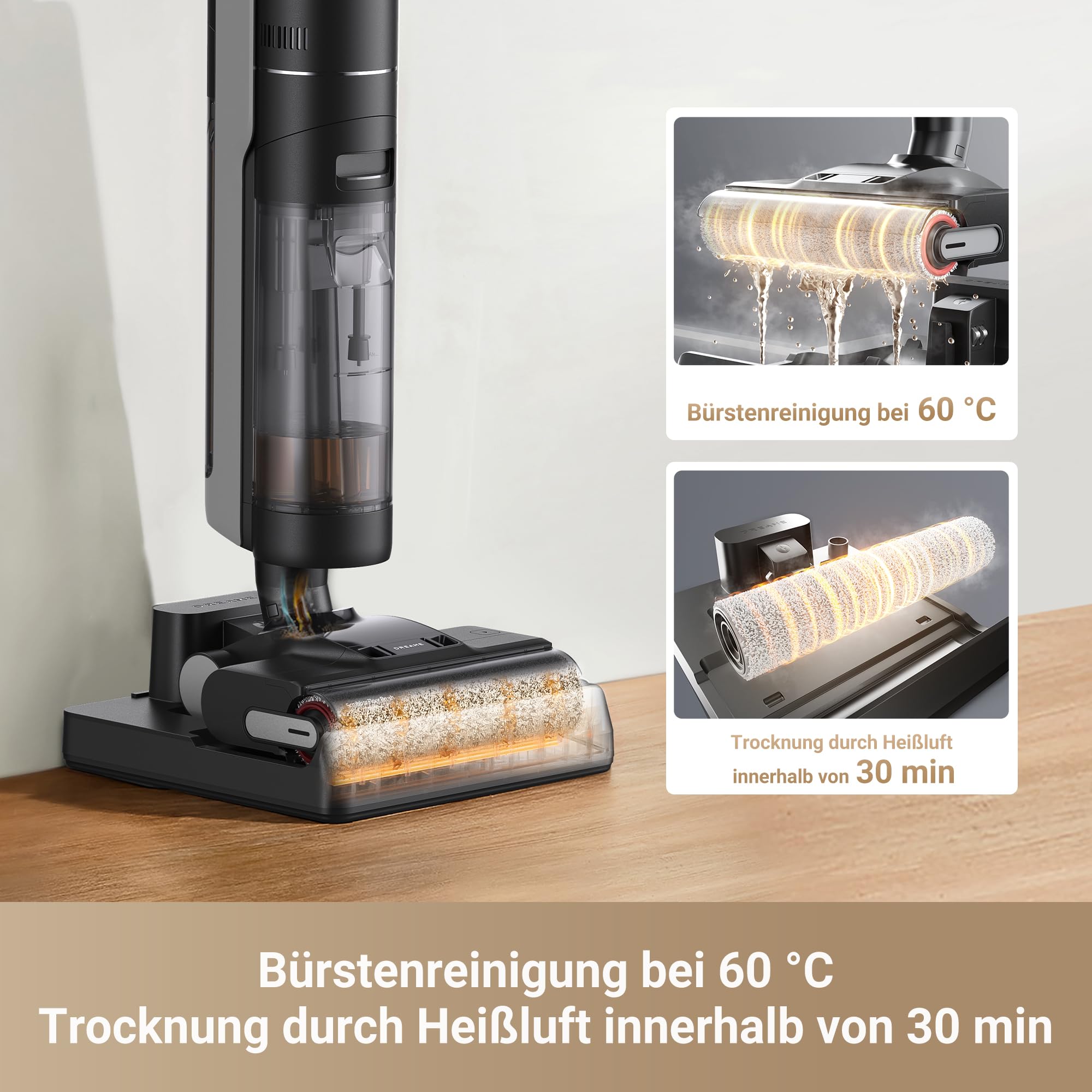 Nass- und Trockensauger H12 Pro Ultra 16.000 Pa Saugkraft 60 °C Bürstenreinigung Doppel-Kantenreinigung 3 Betriebsmodi
