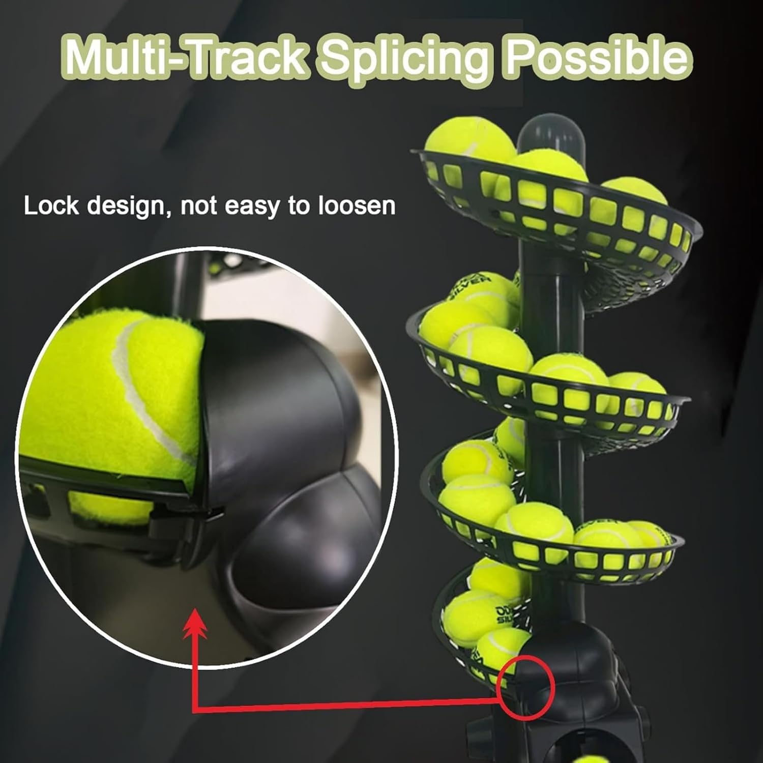 Leichte Tennisballmaschine, 3,5 Sek. Frequenz, 28 Bälle, Gelber Verbundstoff, Tennis-Trainer für Erwachsene