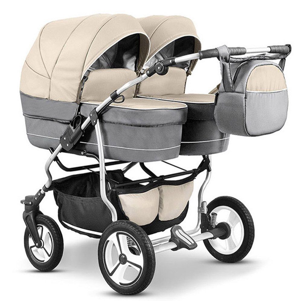 Zwillings-Kombikinderwagen Zwillingskinderwagen 2 in 1 Twin Star - 10 Teile - in 16 Farben