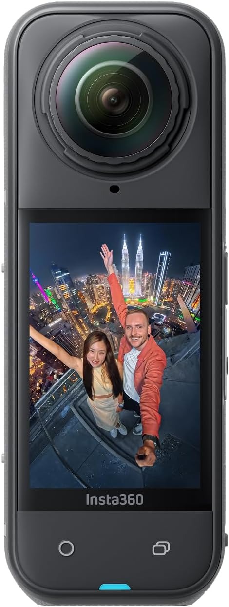 Insta360 X5 Pack Standard - Action Cam Impermeabile 360° in 8K, Superba in Bassa Luce, Selfie Stick Invisibile, Obiettivi Sostituibili, Autonomia 3 ore, Cover Antivento, Stabilizzazione