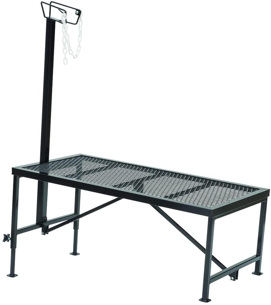 Weaver Leather Livestock Steel Trim Stand �C Adjustable and Durable Trimming Stand for Sheep, Goats, and Other Livestock �C Wire Headpiece Holds Animals in Place During Grooming, Black