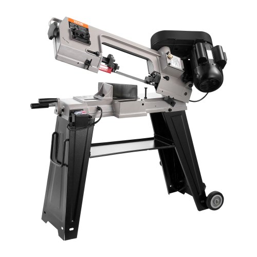 VEVOR Metallbandsäge mit Sockel, rechteckige Schnittkapazität 4 x 6 Zoll, Bügelsäge mit 550 W 220 V Motor, 0–45° Winkeleinstellung, variable Geschwindigkeit, horizontales und vertikales Schneiden für Metall, Holz und Kunststoff