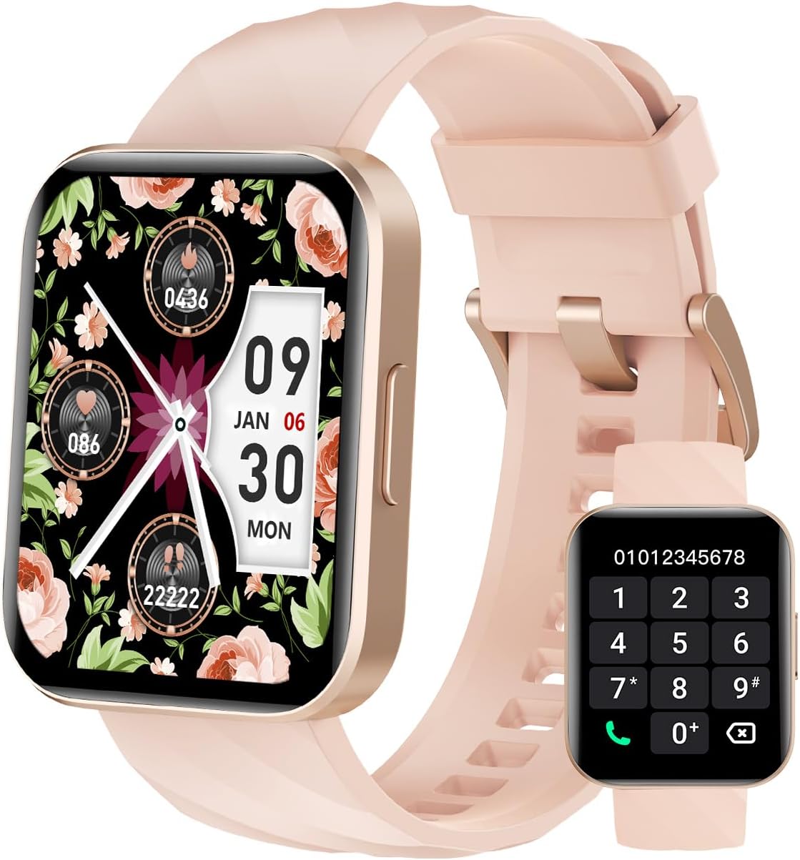 Dakofied Smartwatch Uomo Donna Chiamate Bluetooth Smart Watch con Contapassi Cardiofrequenzimetro da Polso Saturimetro Orologio Fitness Impermeabile IP68 Notifice di WhatsApp per Android iOS Nero