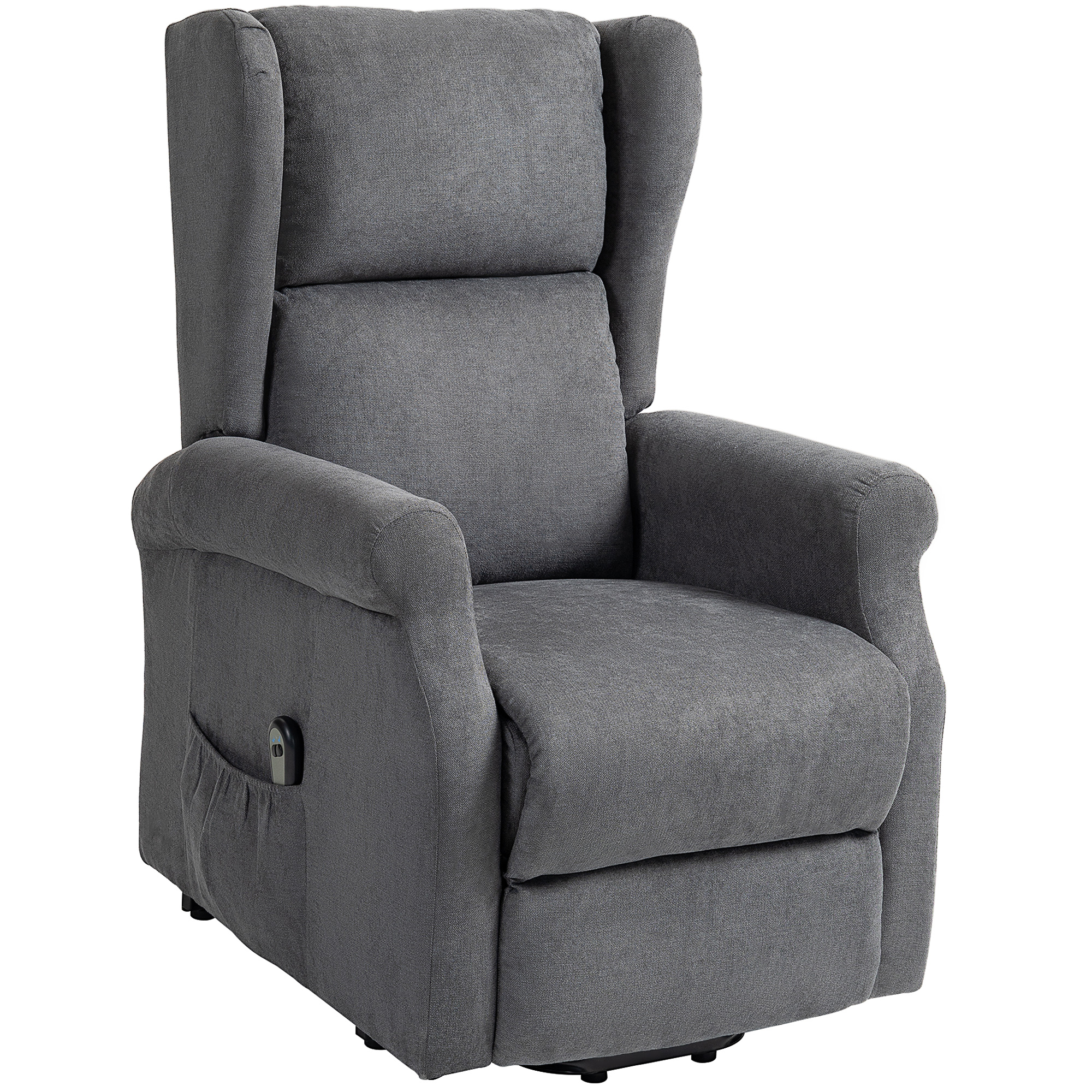 HOMCOM Relaxsessel, Aufstehhilfe, Liegefunktion, bis 200kg, 72,5x94x109cm, Dunkelgrau
