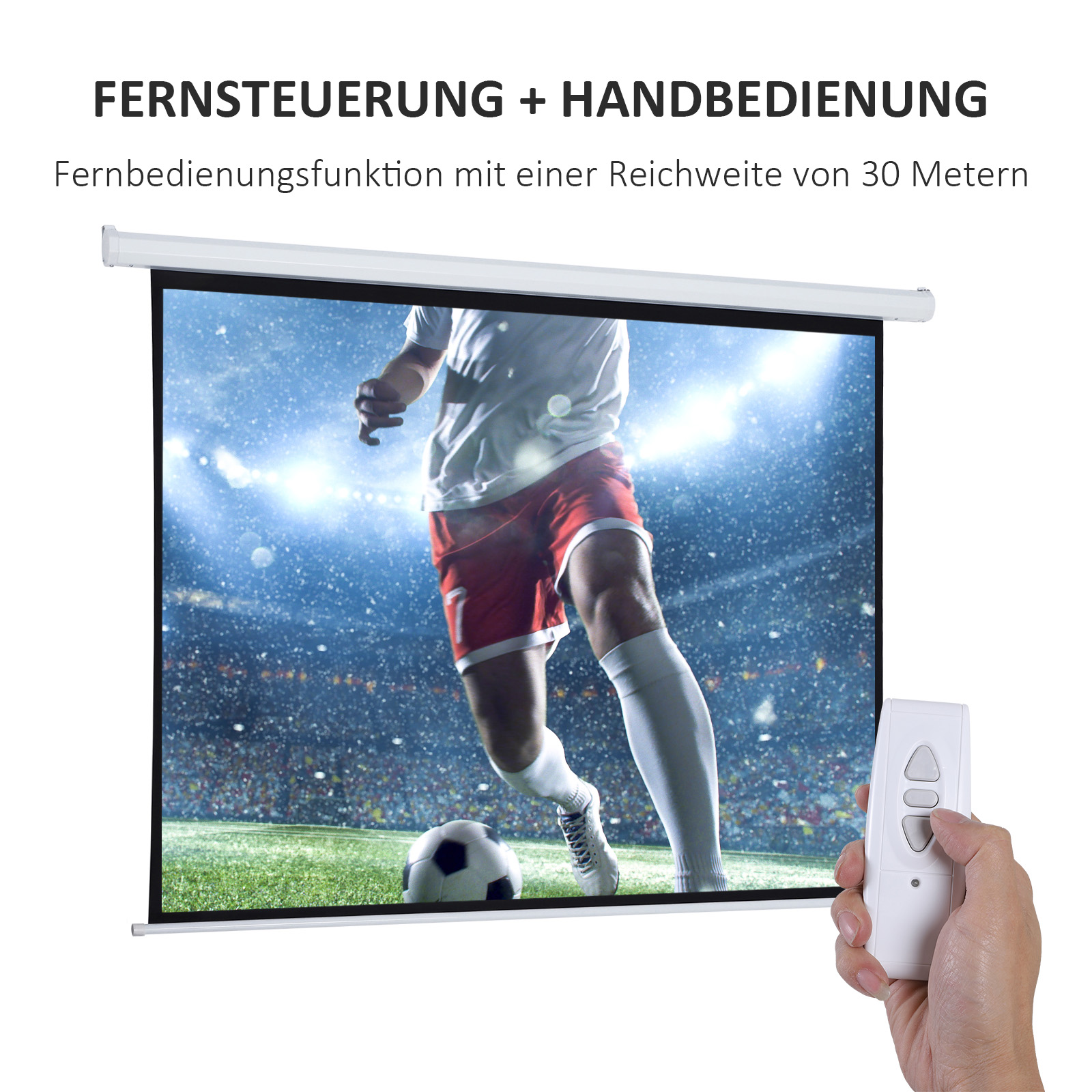 Projectiedoek- Elektrisch, 100 Inch, 4:3, 203x152 cm, Wit