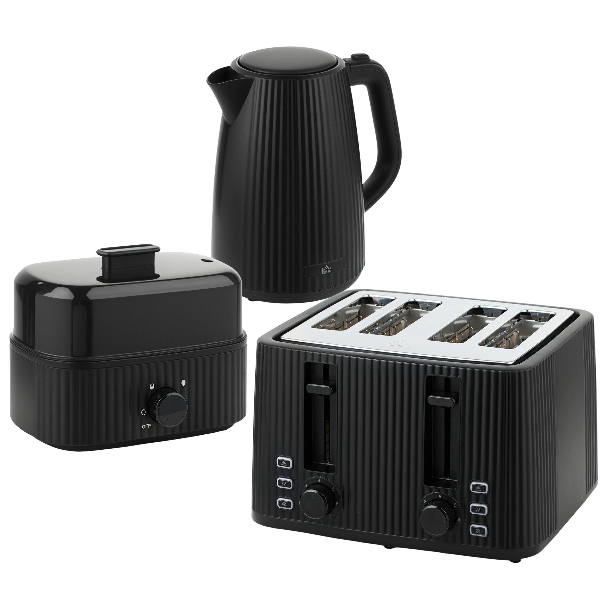 Wasserkocher 1,7L Schnellkoch-Wasserkocher und 4-Scheiben-Toaster-Set