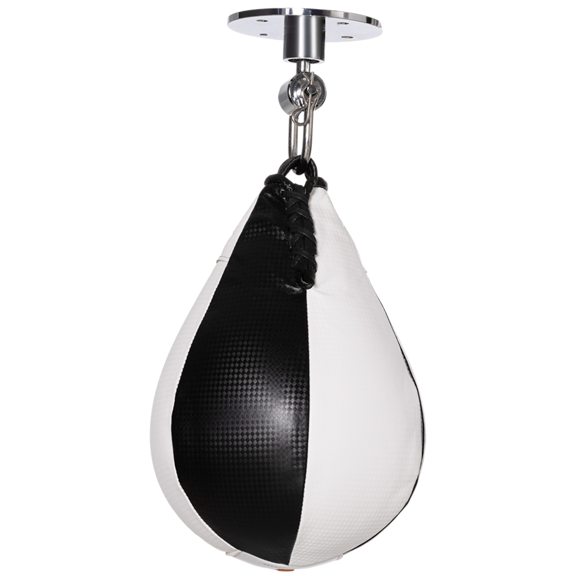 SPORTNOW Speedball Boxsack Erwachsene mit 360° drehbarer Rotule Pumpe Wand- oder Deckenmontage Schwarz und Weiß