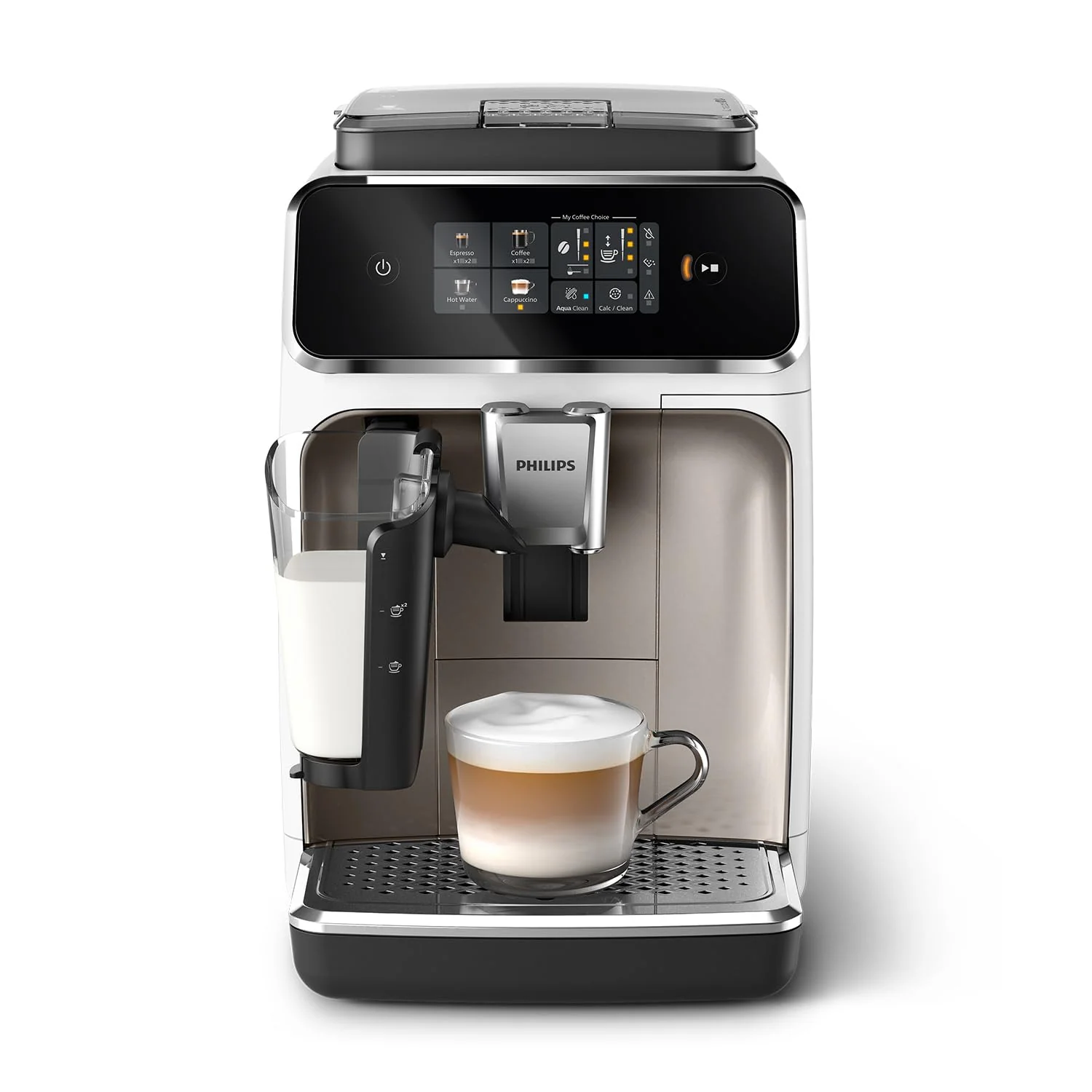 Philips 2300 Series Kaffeevollautomat - 4 Getränke, Modernes Farb-Touchscreen-Display, LatteGo-Milchsystem, SilentBrew, 100% Keramikmahlwerk, AquaClean Filter. Mattschwarz (EP2330/10)