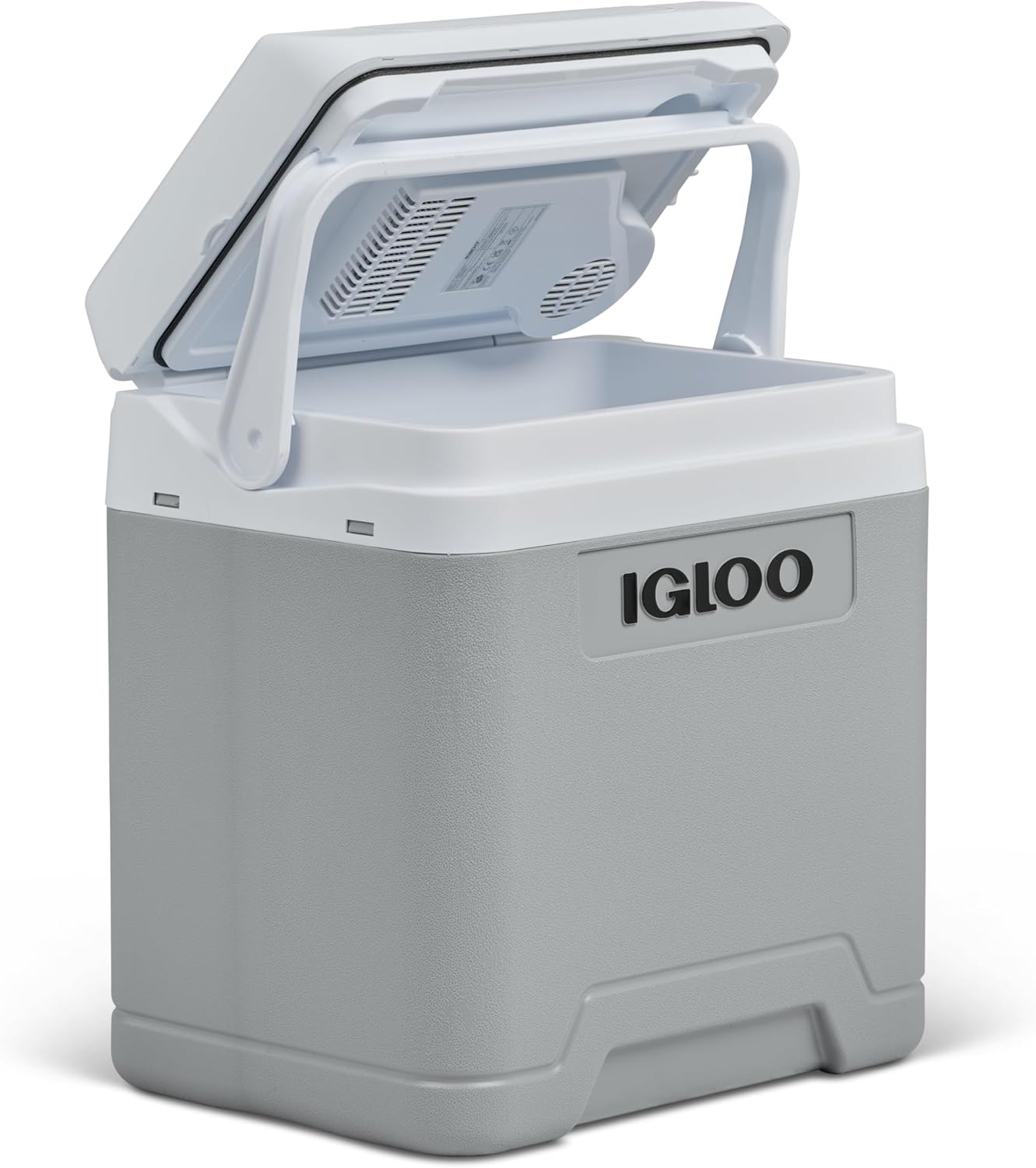IGLOO IE27 AC/DC frigorifero elettrico per auto e presa di corrente, mini-frigorifero 27 L grigio, 12V e 230V