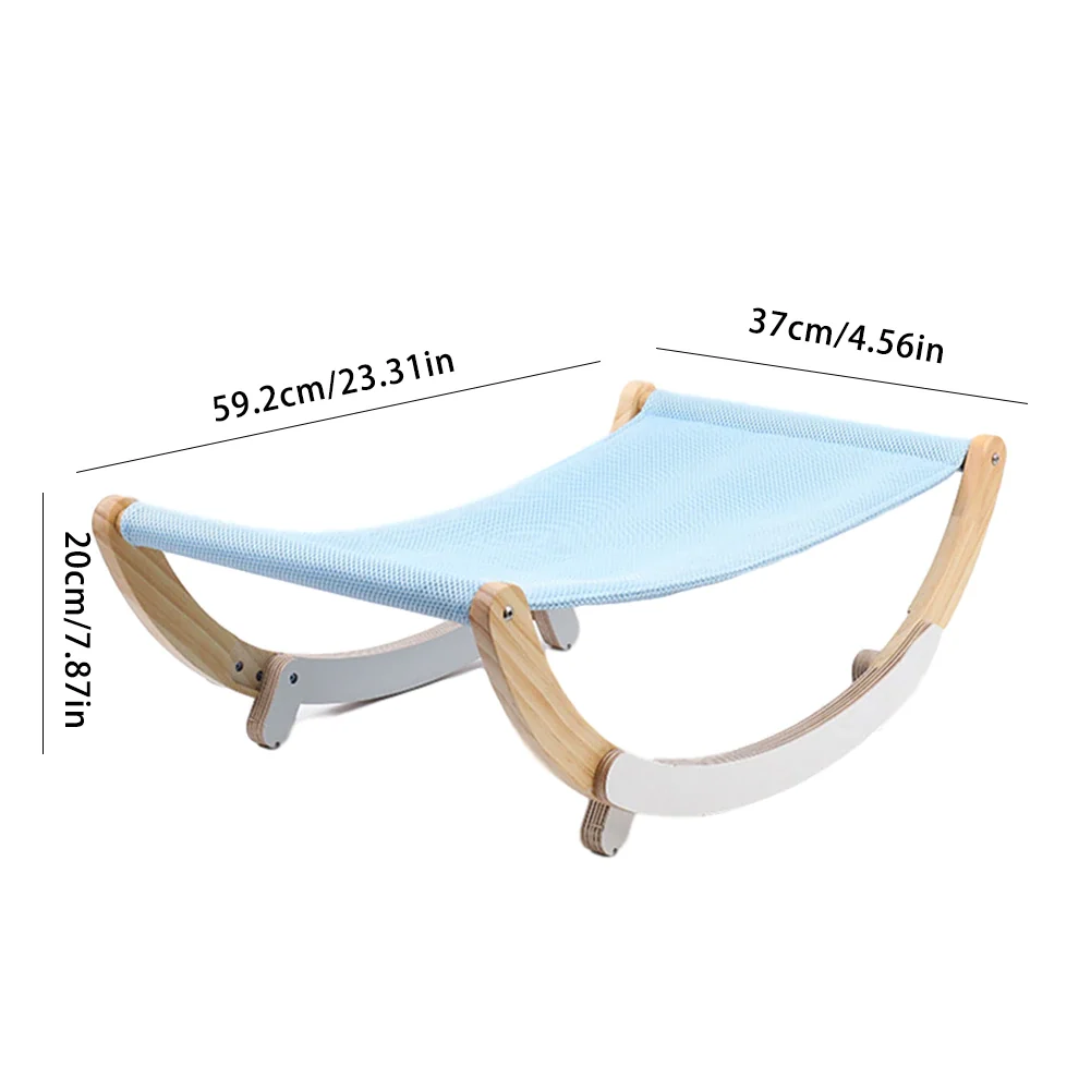Cat Hammock Swing Bed with Wooden Frame