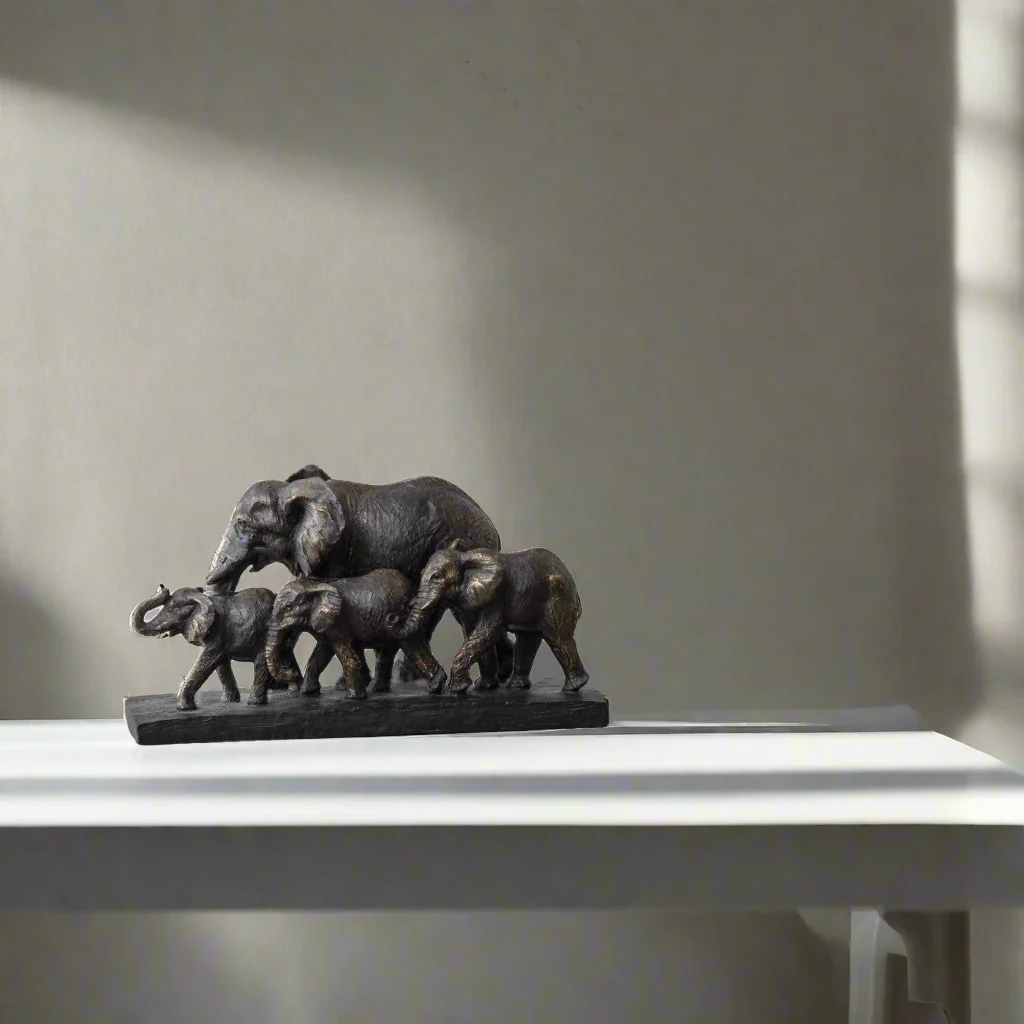 Antique Bronze Parade of Elephants Sculpture �C A Symbol of Strength & Unity