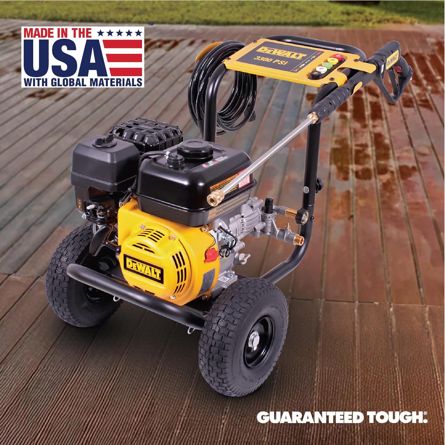 DeWalt 3300 PSI Gas Pressure Washer  5 Nozzles  Spray Gun  Wand  25-ft. Hose  DXPW3300-S  49-State