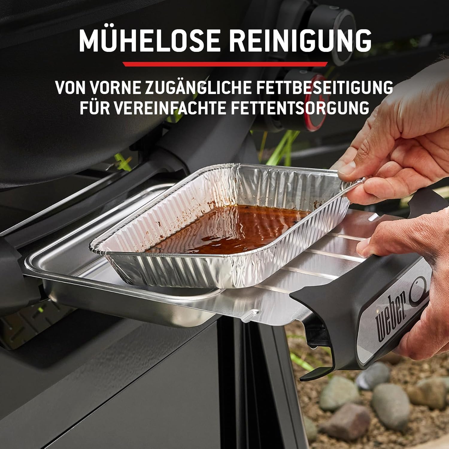 Weber Q 2200N Gasgrill mit Seitentischen & kompakten Stand/Grill für Terrassen und Balkone mit Hochleistungsbrennern, porzellanemaillierten Gussrosten und elektronischer Zündung, Mitternachtsschwarz