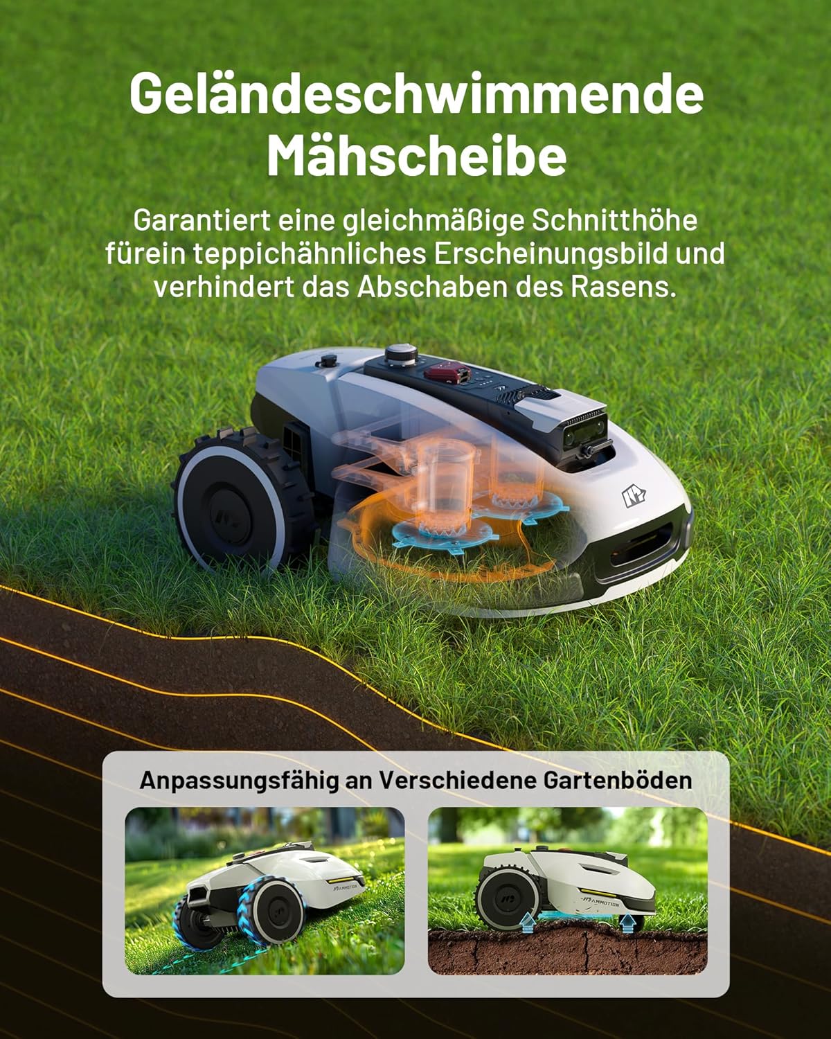 MAMMOTION YUKA Mini 700 robotmaaier zonder begrenzingsdraad, NetRTK+Vision, geen RTK-antenne nodig, automatische kartering, aanbevolen 700m2, max. 1100m2, met 4G-module, 50% helling