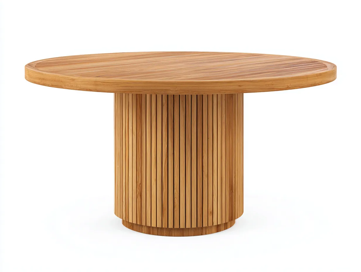 Gartentisch-Holz-124 x 124 x 76 cm-Natur-Modern