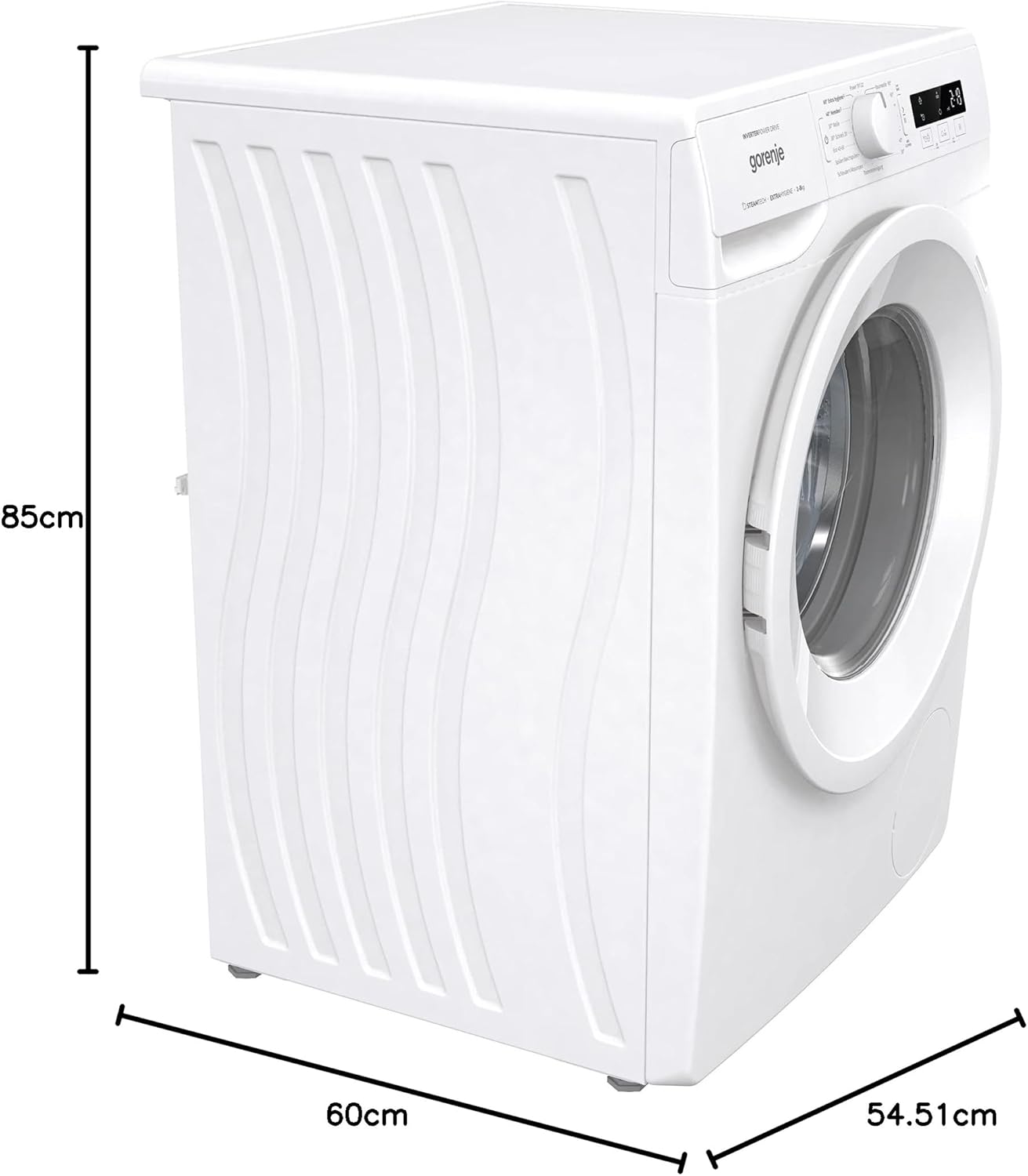 GORENJE WNPI84APS Waschmaschine LED Display Inverter PowerDrive Motor AquaStop Dampffunktion 16 Programme
