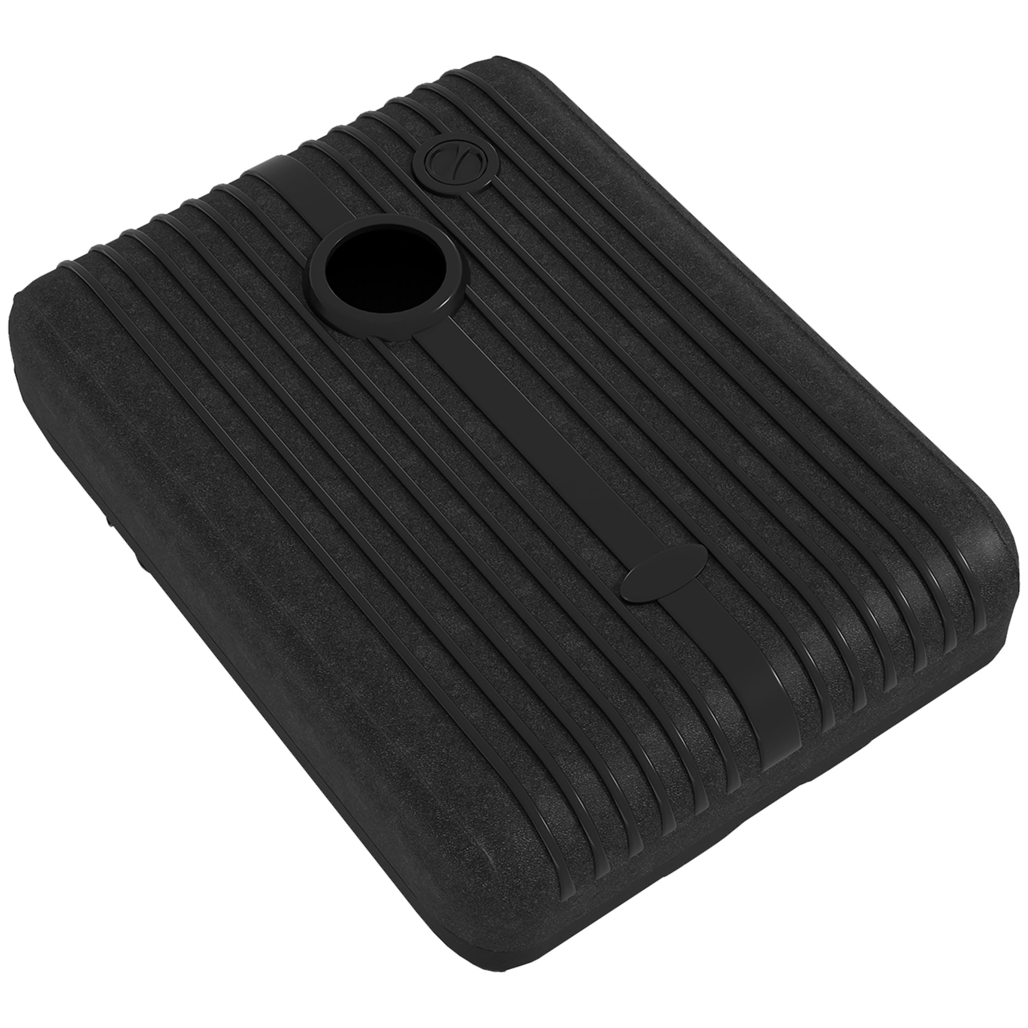 Outsunny Sonnenschirmständer für den Garten mit 70-90 kg befüllbar mit Wasser und Sand, Rollen und Griff aus HDPE, 80x60 cm, Schwarz