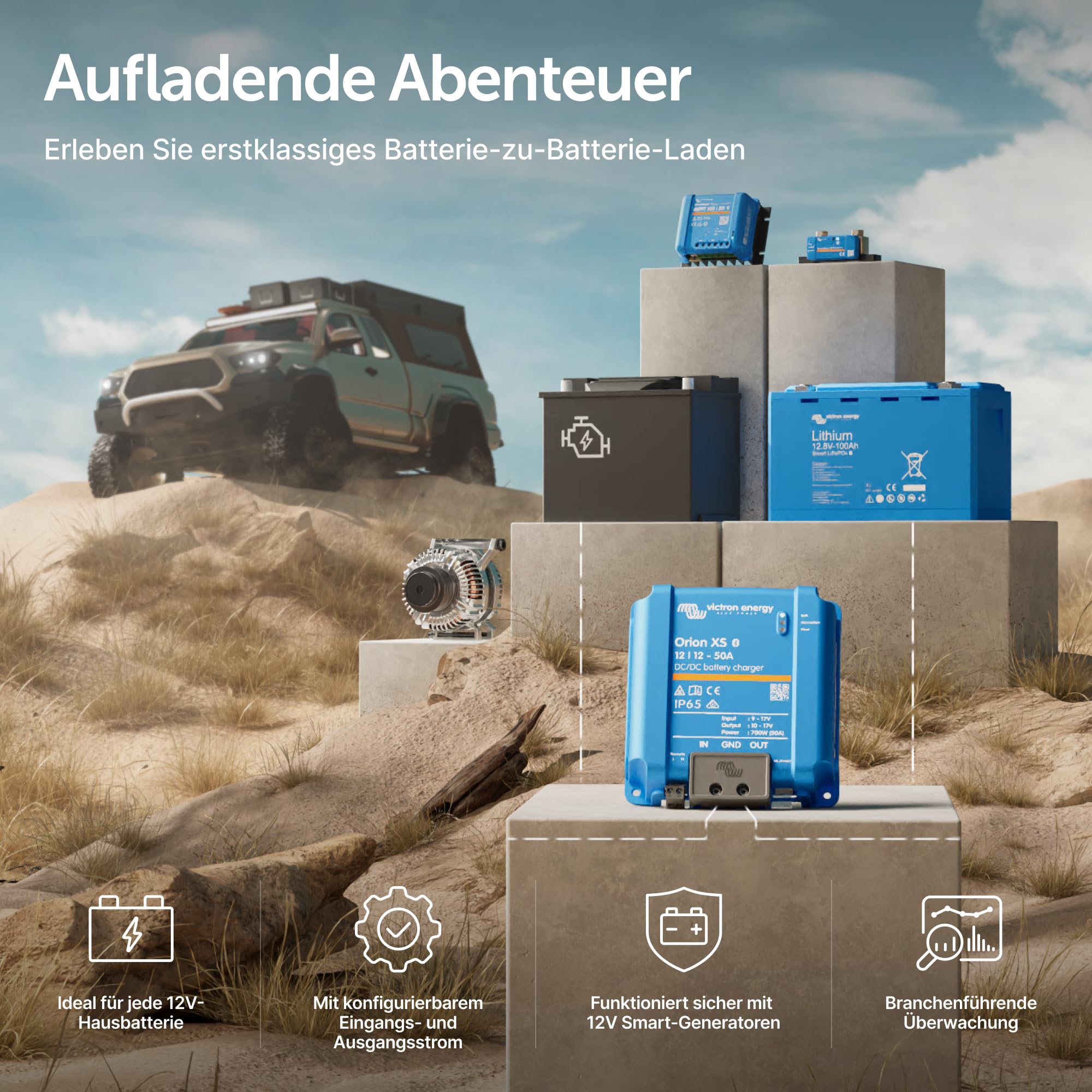 Victron Energy Orion XS Smart DC to DC Ladegerät 12/12 50A 700W Bluetooth für Wohnmobil Boot