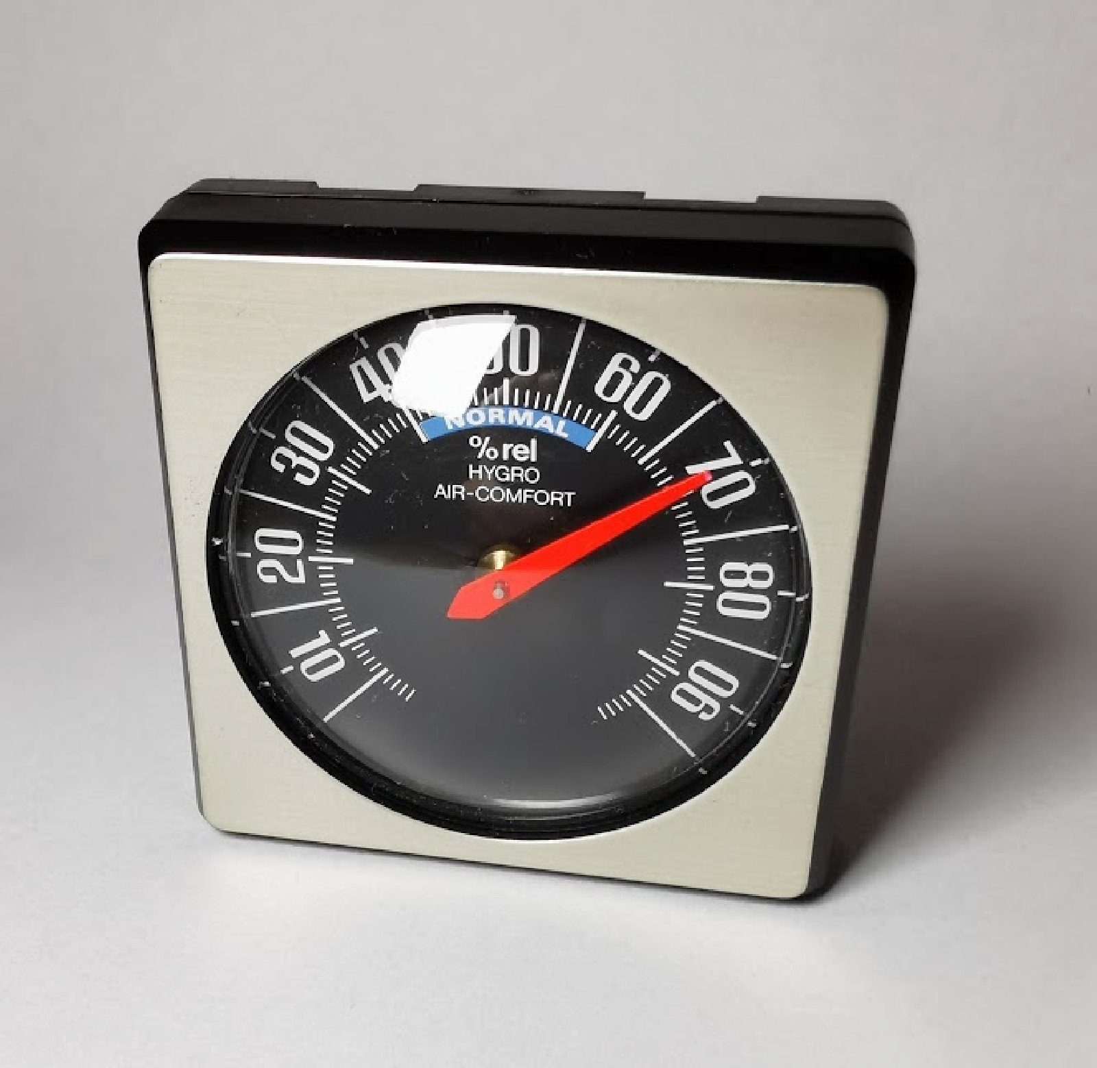 Hygrometer Historisches Bimetall Hygrometer justierbar 45 x 45 mm selbstklebend