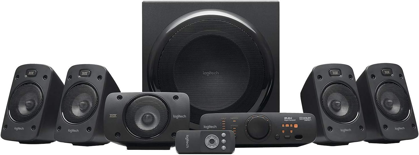 Logitech Z906 5.1 Sistema di Altoparlanti Audio Dolby Surround, Potenza 1000 Watt + Ricevitore Audio Bluetooth Wireless, Presa EU