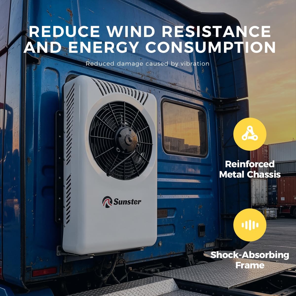 Sunster Split Klimaanlage Wohnwagen, Electric AC Unit 12 Volt Fit für Wohnmobile Bus Anhänger Traktoren Camper Van Parken Klimaanlage Schnelle Kühlung Low Noise