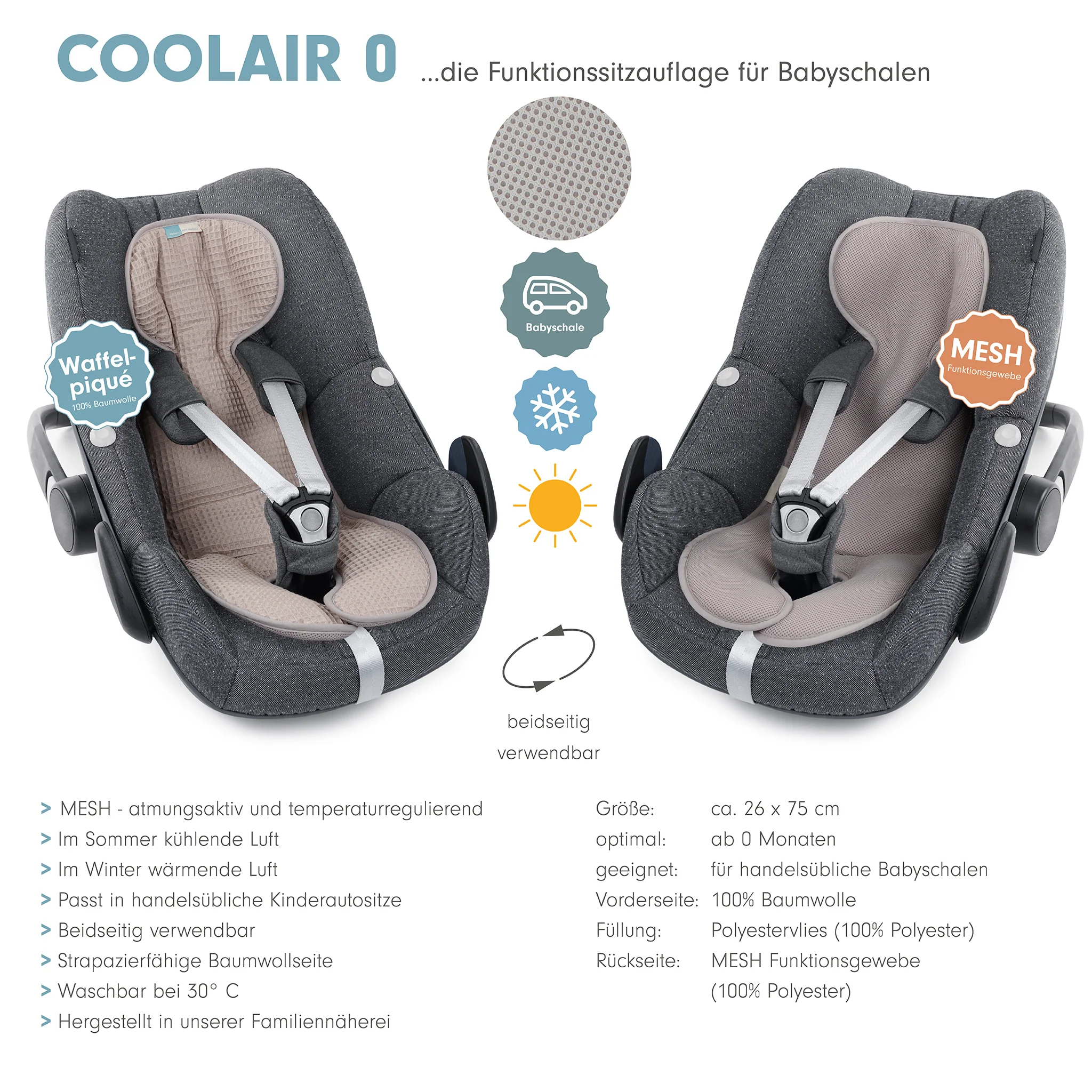 COOLAIR 0 die Sitzuaflage f��r Babyschale
