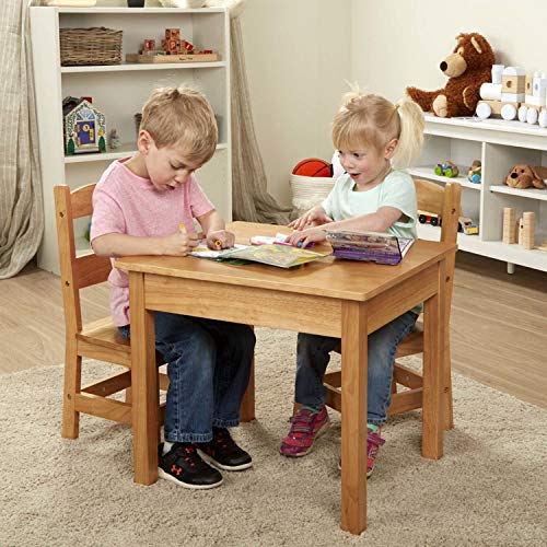 Melissa & Doug   Tavolo e Sedie in Legno | Mobili per Bambino | Arredo Cameretta Bambino | Set da 3 Pezzi | 3  | Regalo per Bambine e Bambini : Casa e cucina